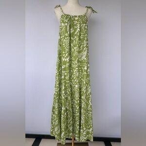 M & S Collection Women’s Linen Maxi‎ Sundress Tie Shoulder Straps Size 12